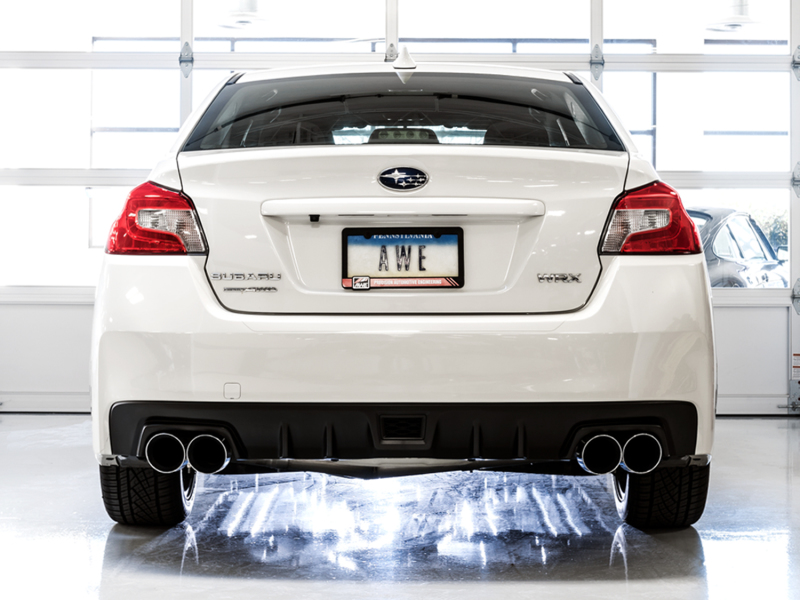 AWE Tuning Subaru WRX/STI VA/GV Sedan Track Edition Exhaust - Chrome Silver Tips (102mm) - Image 5
