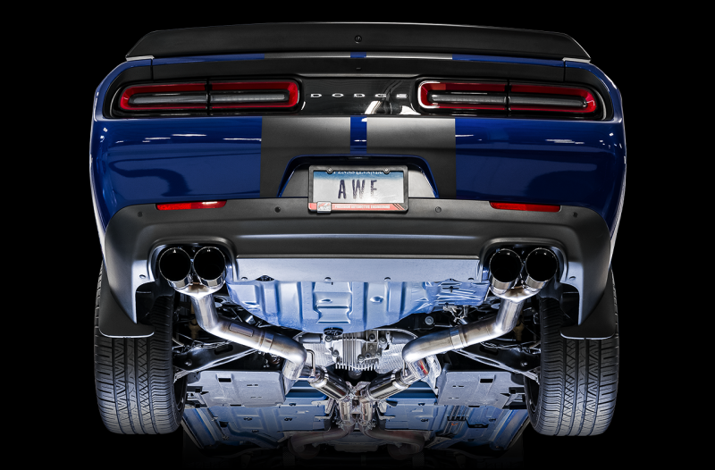AWE Tuning 2015+ Dodge Challenger 6.4L/6.2L SC Track Edition Exhaust - Quad Diamond Black Tips - Image 4