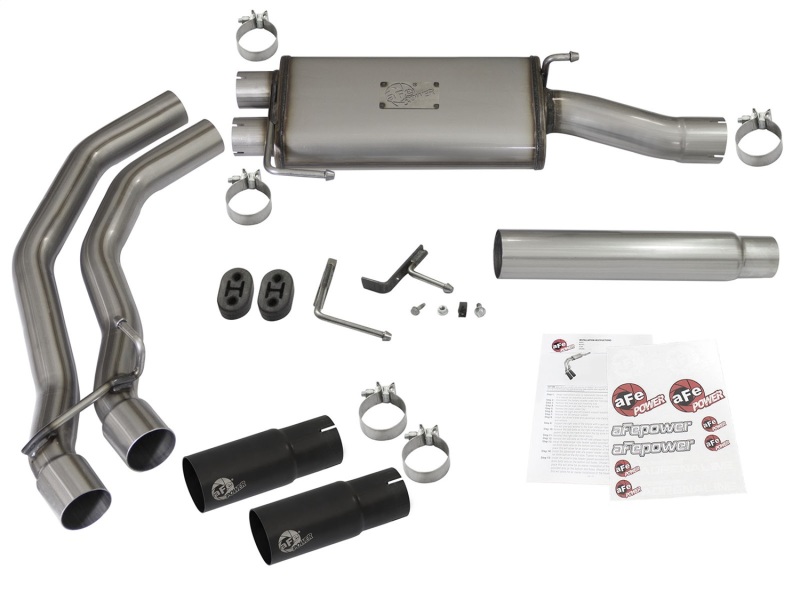 aFe Rebel Exhausts Cat-Back SS Ford F-150 04-08 V8 4.6/5.4L w/ Black Tips - Image 3