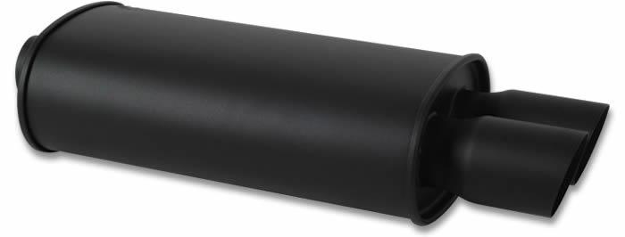 Vibrant StreetPower FLAT BLACK Oval Muffler with Dual 3in Outlets - 2.5in inlet I.D. - Image 6